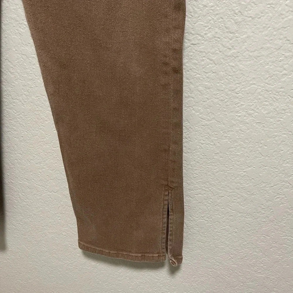 Motel Denim High Rise Tan Brown Straight Leg with Split Hem Size Xl - Picture 4 of 6